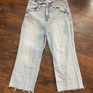Casual Light Wash Cropped Jeans